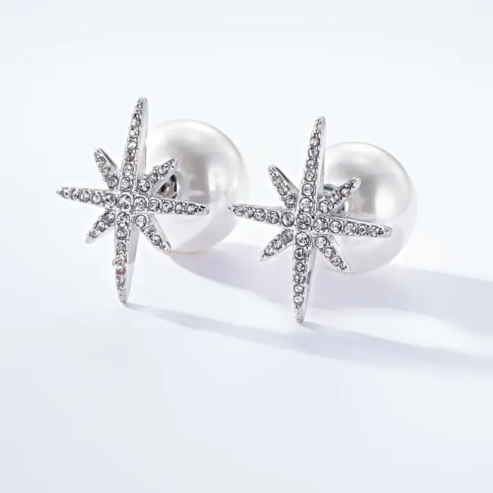 Orecchini a bottone Stelle d’Aurora in acciaio inossidabile