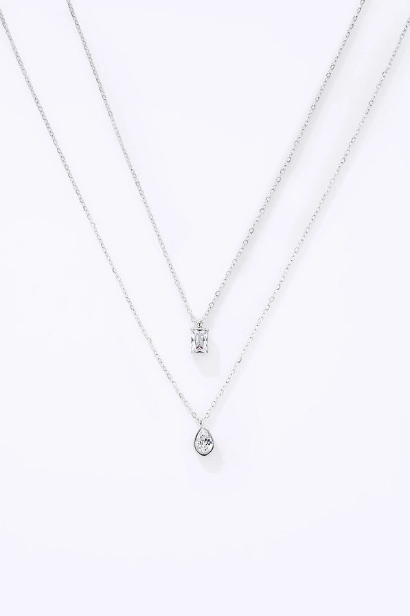 Collana "Doppia Luce", con doppia catena in acciaio inossidabile