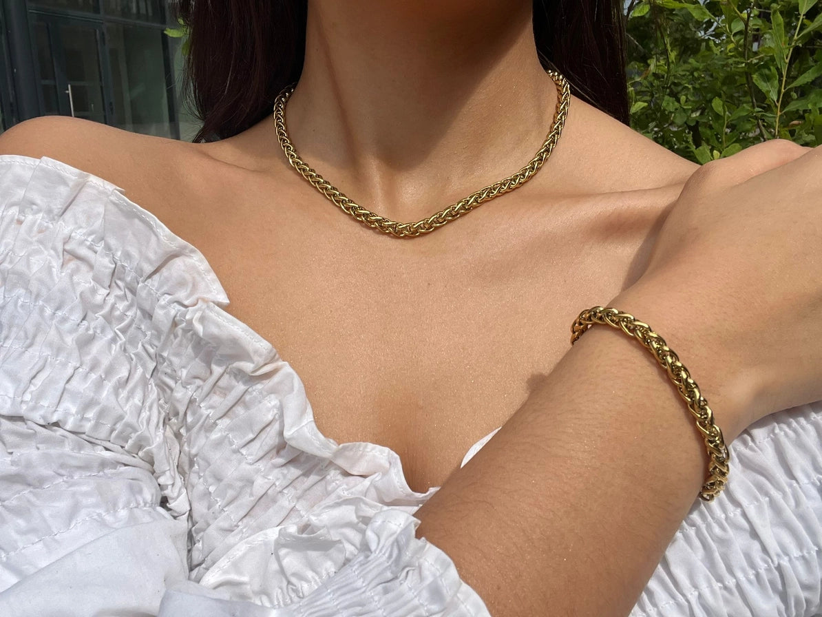 Collana Rope in Acciaio Inossidabile versione GOLD e SILVER – Maglia Intrecciata Bold