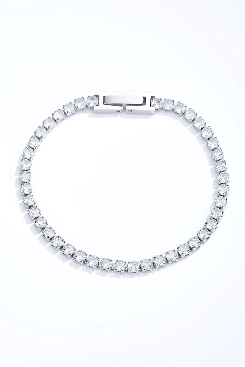 Bracciale Crystal Royale Tennis con Pietre Luminose in Acciaio Inossidabile – Oro o Argento