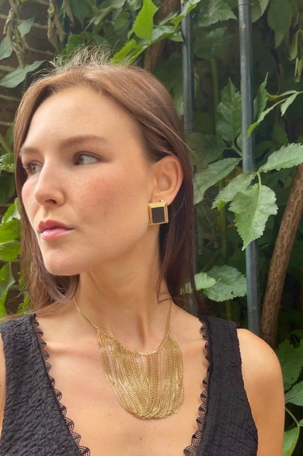 Collana Cascata Dorata in Acciaio Inossidabile