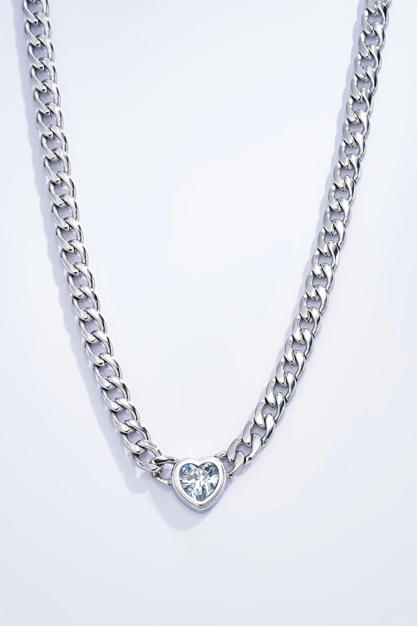 Cuore Sovrano – Collana con Pendente a versione gold con cuore verde e silver con cuore bianco