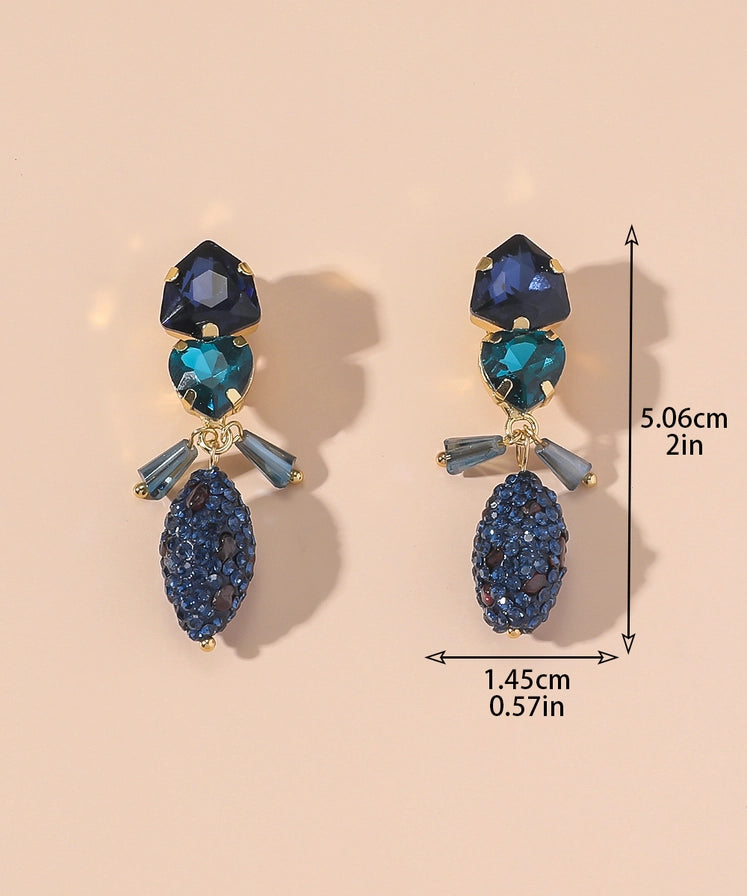 Orecchini Goccia di Cristallo a clip in acciaio inossidabile e strass