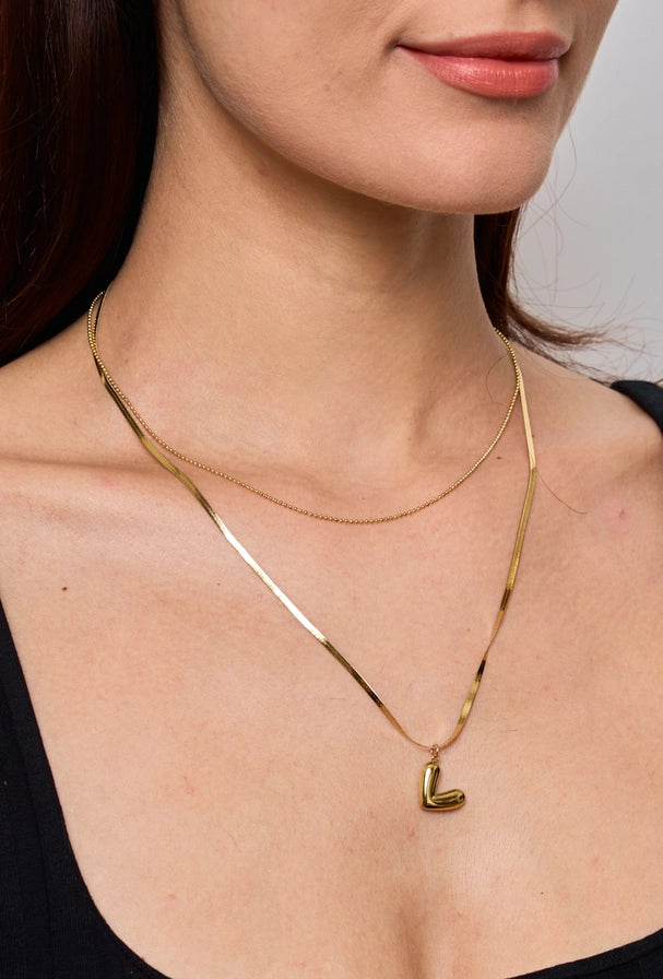 Collana Battiti con doppia catena snake in acciaio inossidabile