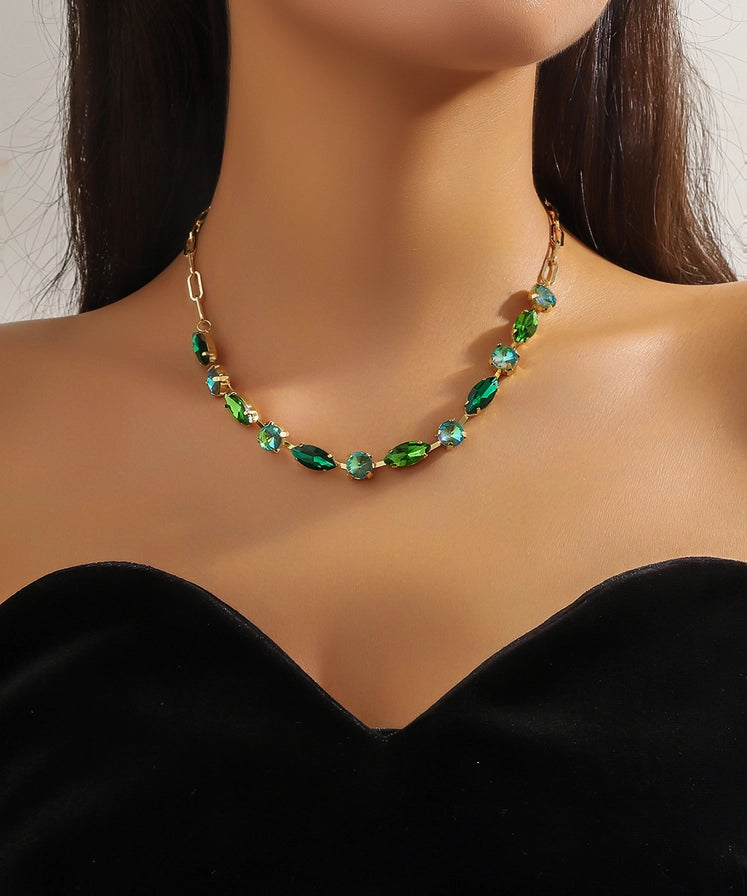 Collana "Eden" girocollo in acciaio inossidabile e strass