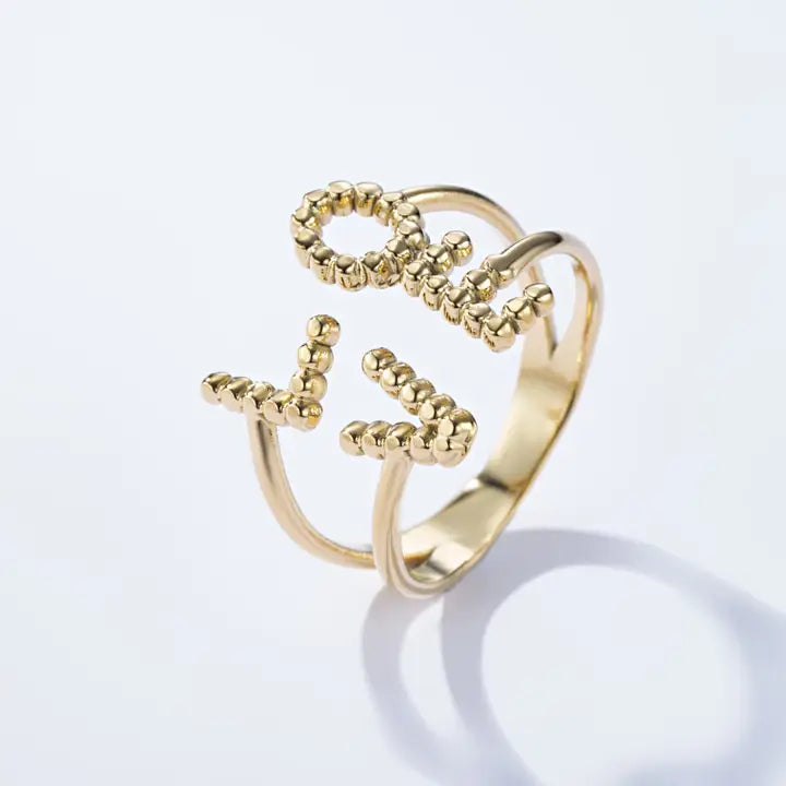 Anello Love Dots in Acciaio Inossidabile Dorato