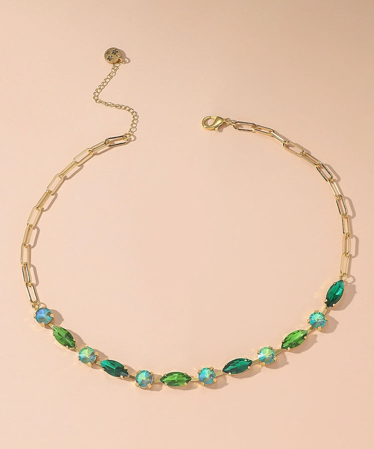 Collana "Eden" girocollo in acciaio inossidabile e strass