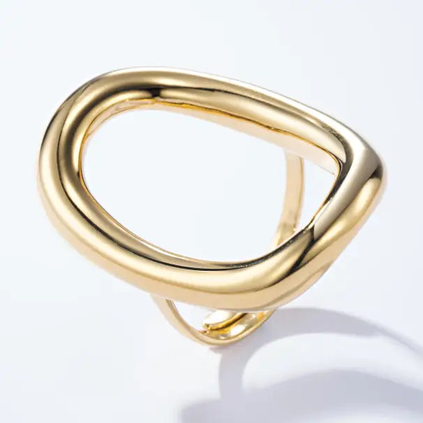 Anello Aura in Acciaio Inossidabile Dorato – Design Moderno e Minimalista