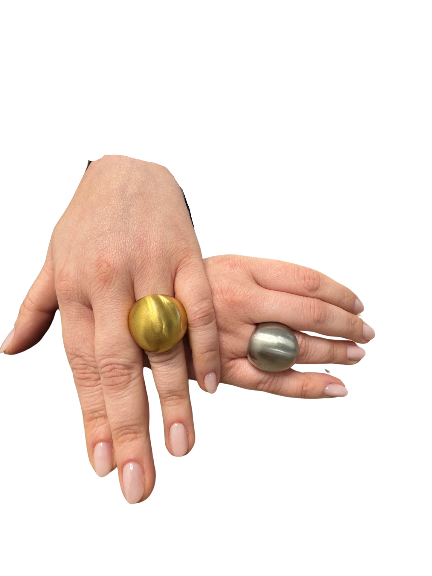 Anello "Duna" regolabile in acciaio inossidabile silver e gold