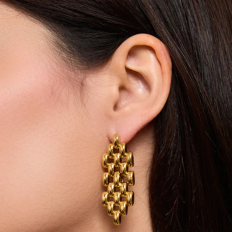 Orecchini DIVINA– Orecchini Pendenti in Acciaio Inossidabile Oro