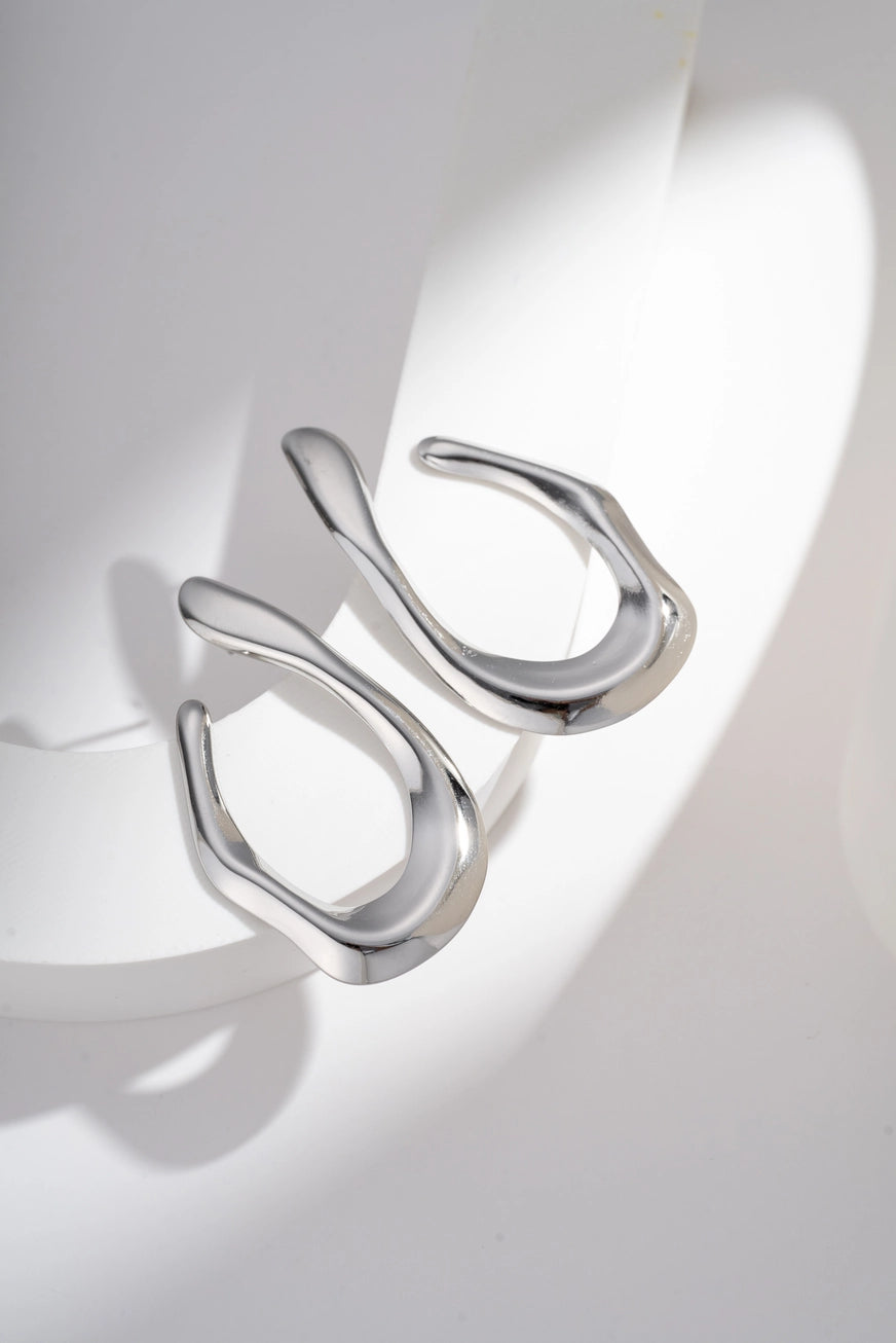 Orecchini Flow Drop in Acciaio Inossidabile Argento