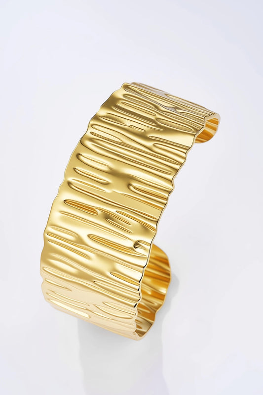 Bracciale RHEA – Bracciale Donna in Acciaio Inossidabile Rigido Design Martellato