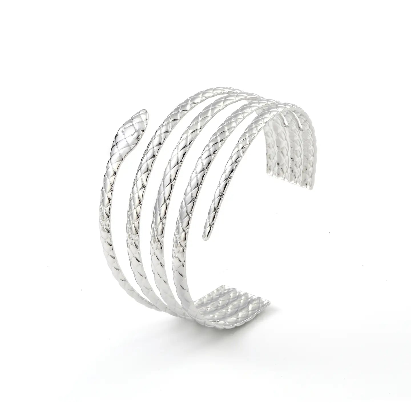 Serpentis – Bracciale Rigido in Acciaio Inox con Design Effetto Serpente, Eleganza e Stile Unici