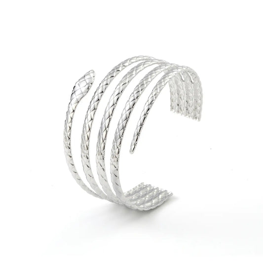 Serpentis – Bracciale Rigido in Acciaio Inox con Design Effetto Serpente, Eleganza e Stile Unici