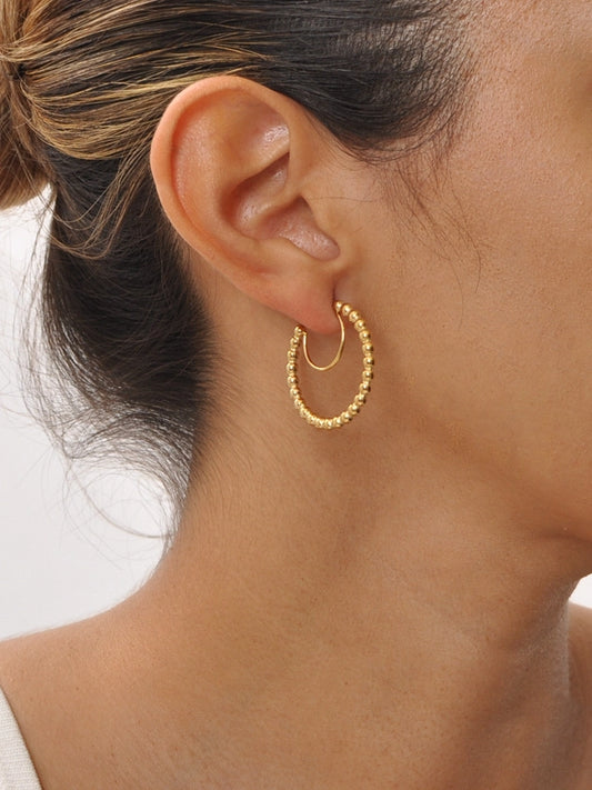 Cerchi d’Oro – Orecchini a Cerchio in Acciaio inossidabile Placcato Oro