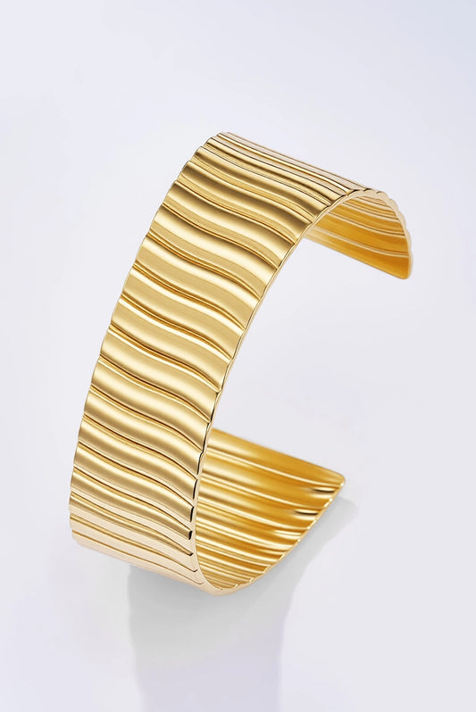 Bracciale LYRA – Bracciale Donna in Acciaio Inossidabile Rigido Design Ondulato