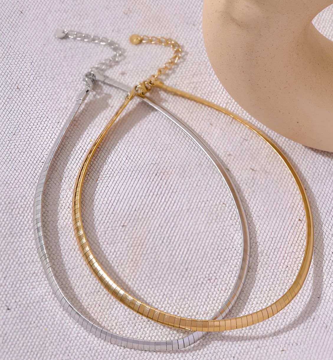 Collana Snake Semirigida in Acciaio Inossidabile – Elegante Choker Oro o Argento