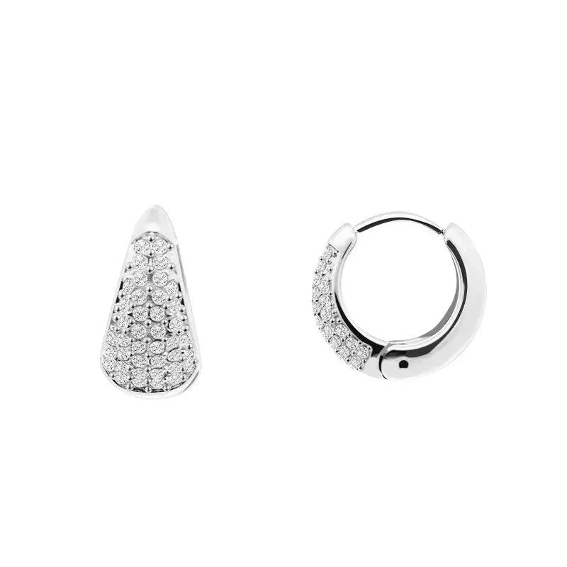 Orecchini a Cerchio 15mm con Zirconi – Acciaio Inossidabile Oro/Argento | Sparkle Hoop