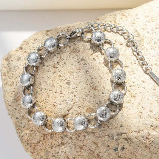 Bracciale "glimmer Sphere", Bracciale Sonaglio Donna Acciaio Inox Argento con Sfere Sonore