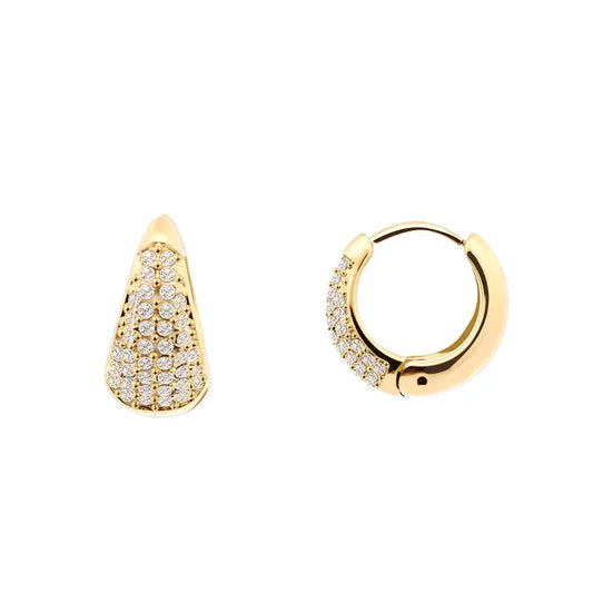 Orecchini a Cerchio 15mm con Zirconi – Acciaio Inossidabile Oro/Argento | Sparkle Hoop