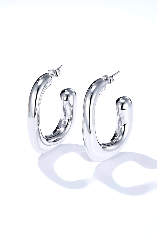 Orecchini Donna NORA a Cerchio Bombati in Acciaio Inossidabile