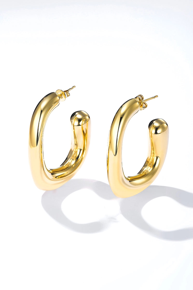 Women's NORA Domed Hoop Earrings in Stainless Steel