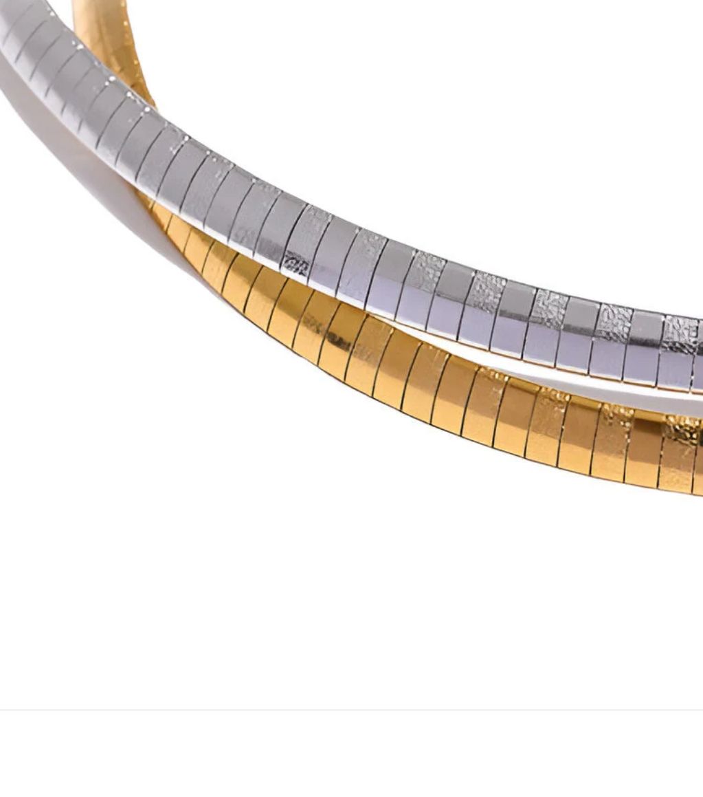 Collana Snake Semirigida in Acciaio Inossidabile – Elegante Choker Oro o Argento