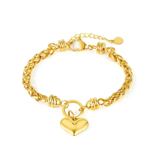 Bracciale "Cuore Intrecciato" in Acciaio Inossidabile – Eleganza e Resistenza