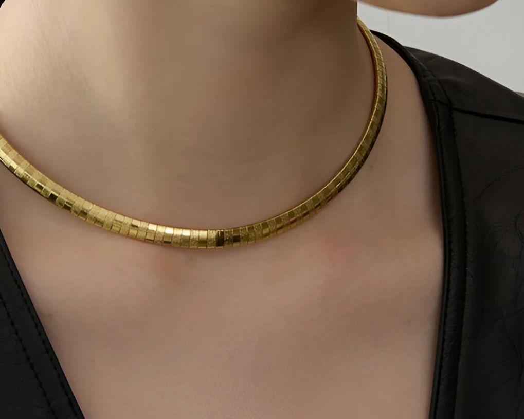 Collana Snake Semirigida in Acciaio Inossidabile – Elegante Choker Oro o Argento