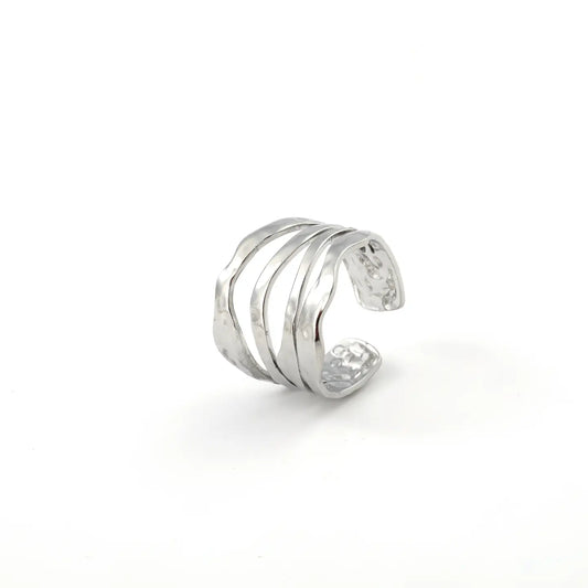 Anello "Argent Wave" – Acciaio Inossidabile Argento