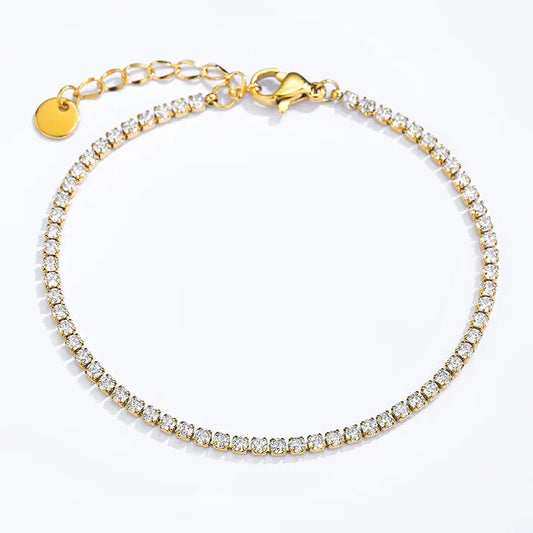 Bracciale Tennis Lux - bracciale tennis in acciaio inossidabile versione silver e gold