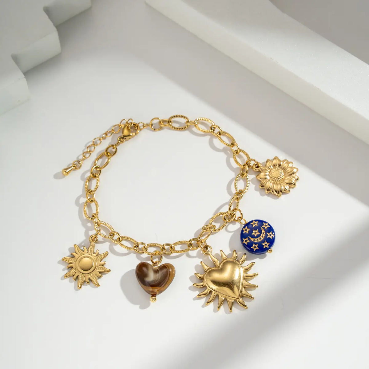 Bracciale "Cosmo Celeste" Bracciale Charm Donna in Acciaio Inox Dorato