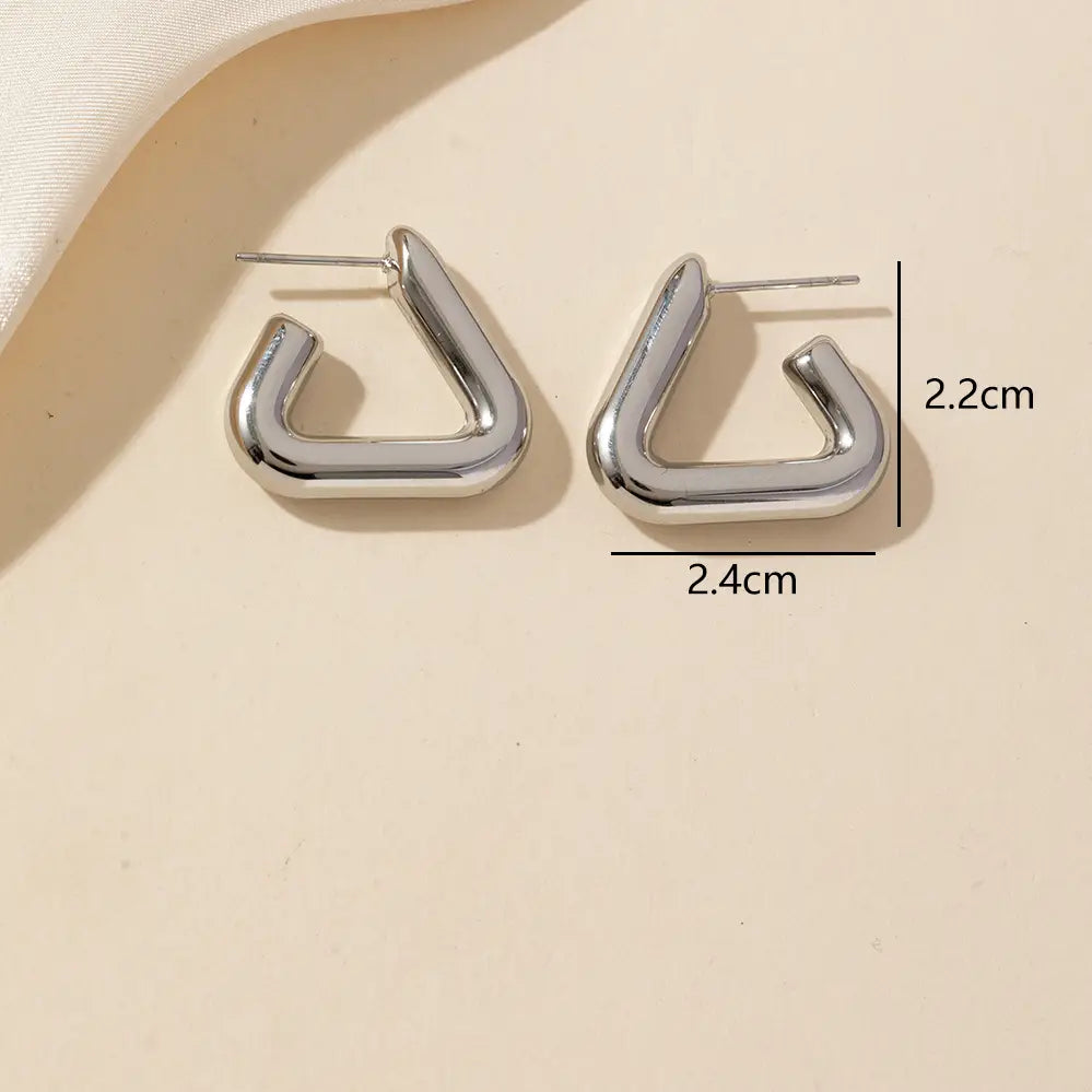 Orecchini "Bold Chic" Geometrici in Acciaio Inossidabile – Oro o Argento