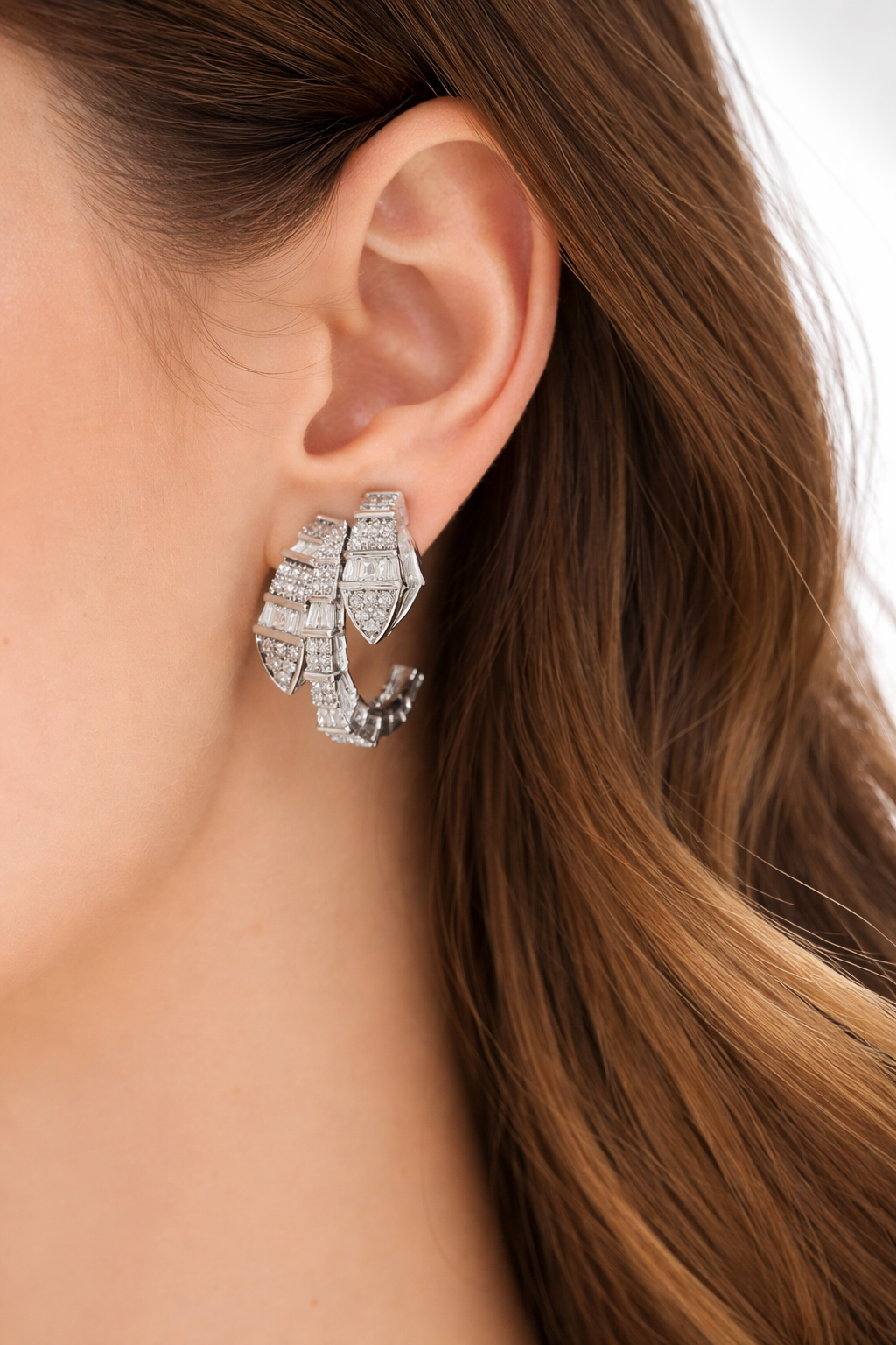 Orecchini a clip Crystal Edge in acciaio inossidabile argento o oro – orecchini a clip eleganti con zirconi donna