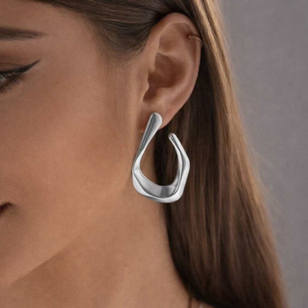 Orecchini Flow Drop in Acciaio Inossidabile Argento