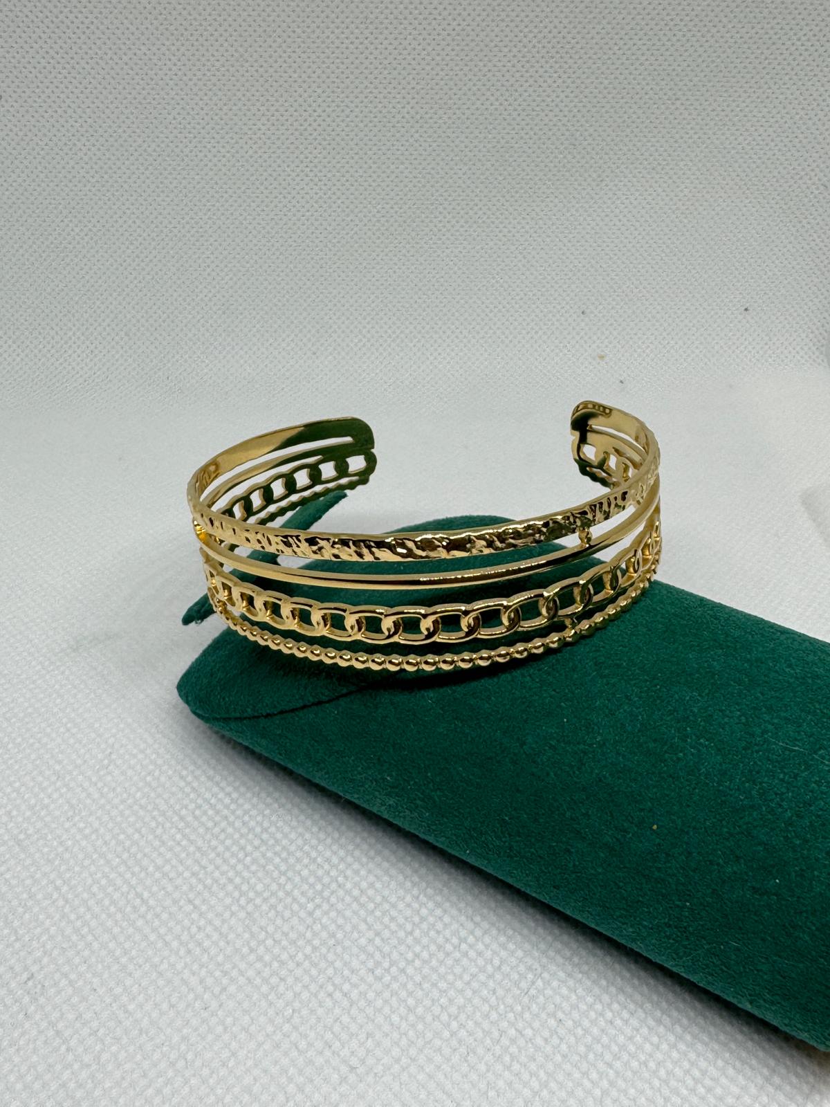 Fascino Dorato - bracciale rigido in acciaio inossidabile gold
