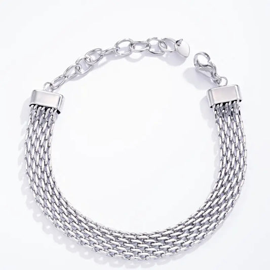 Sleek Waves – Bracciale a tre fili intrecciati in acciaio inox