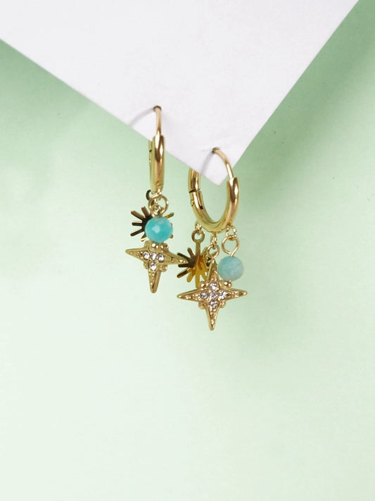 Orecchini Stella Celeste - orecchini in acciaio inossidabile gold