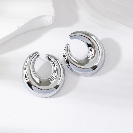 Luna Mirror – Orecchini Bold in Acciaio Lucido Effetto Specchio
