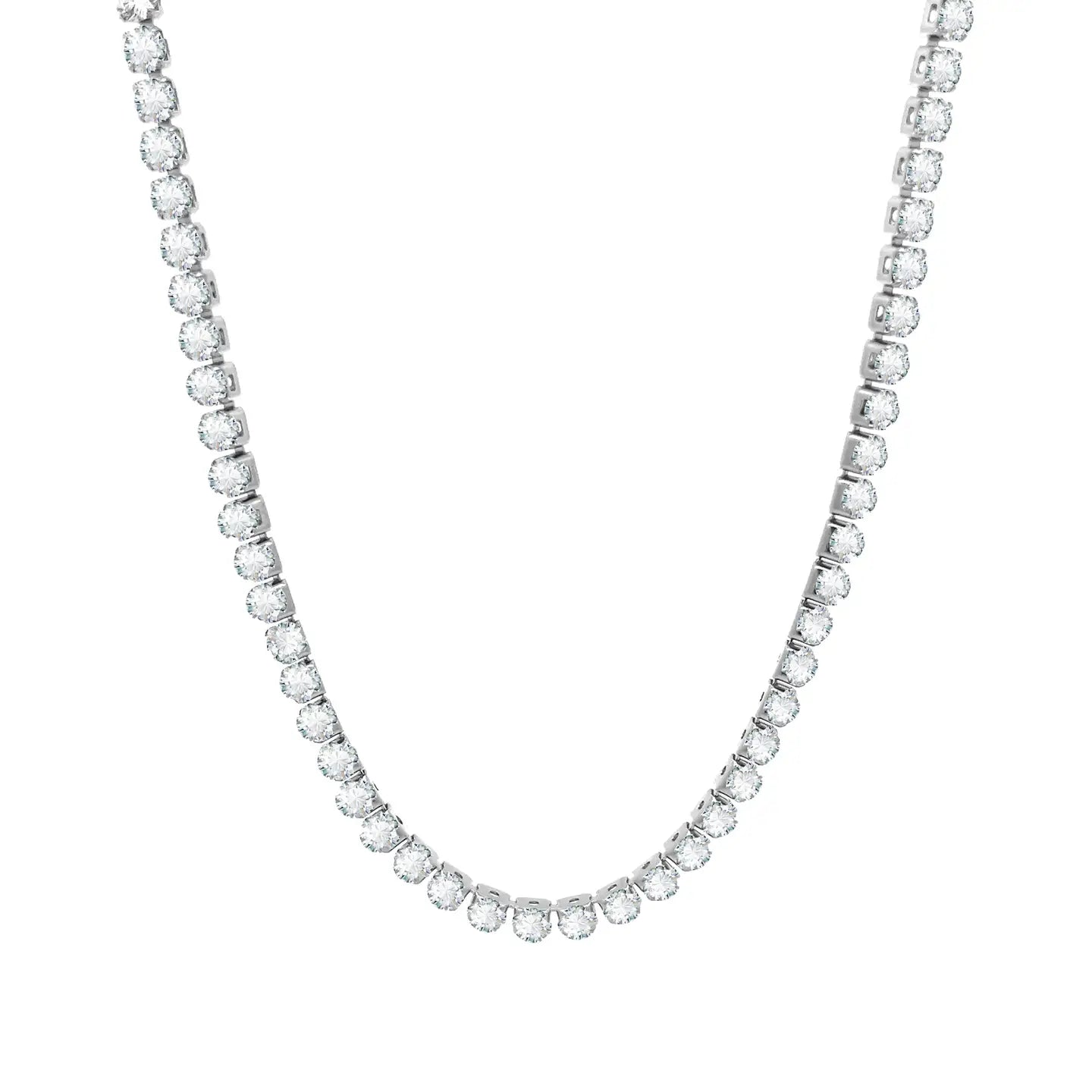 Collana “Luce Tennis” in Acciaio Inossidabile con Zirconi Brillanti