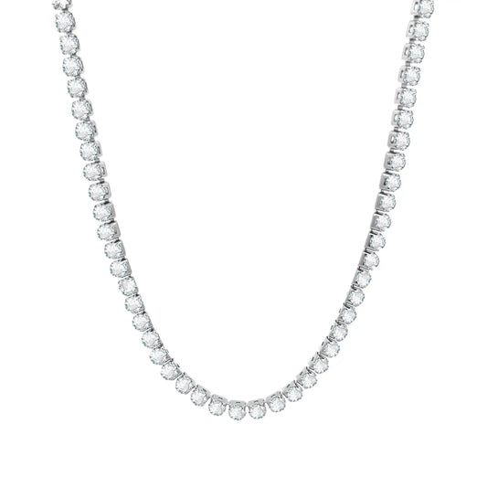 Collana “Luce Tennis” in Acciaio Inossidabile con Zirconi Brillanti