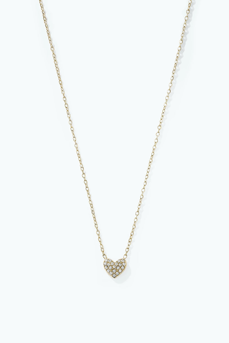 Collana cuore con zirconi in acciaio inossidabile oro/argento – collana elegante donna luminosa