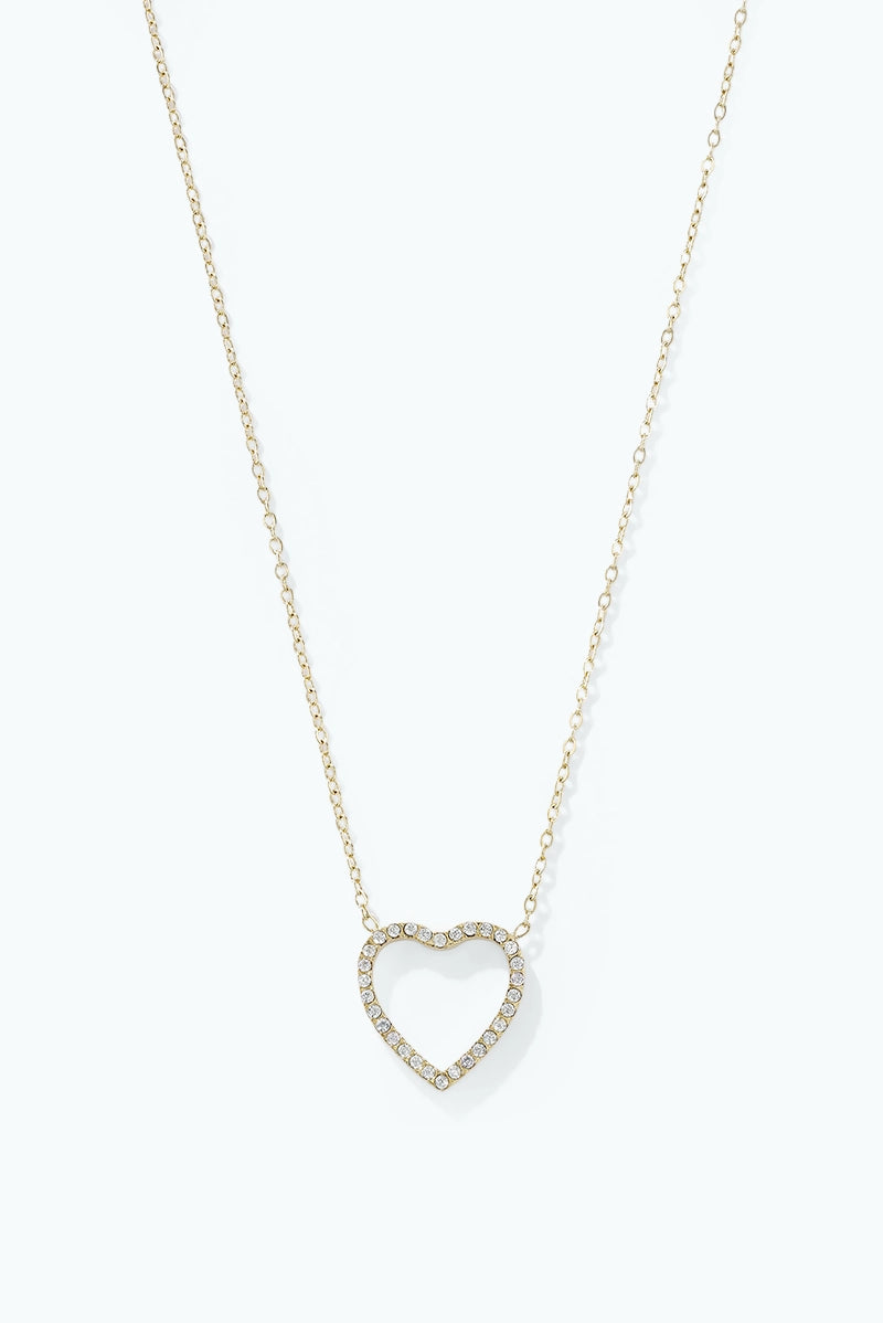 Collana Love Crystal in Acciaio Inossidabile Oro – Collana Cuore con Zirconi Donna
