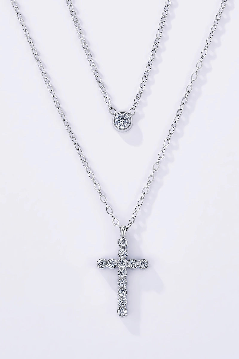 Collana Eternal Glow con Croce di Zirconi in Acciaio Inossidabile – Oro o Argento