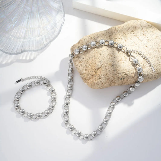 Bracciale "glimmer Sphere", Bracciale Sonaglio Donna Acciaio Inox Argento con Sfere Sonore