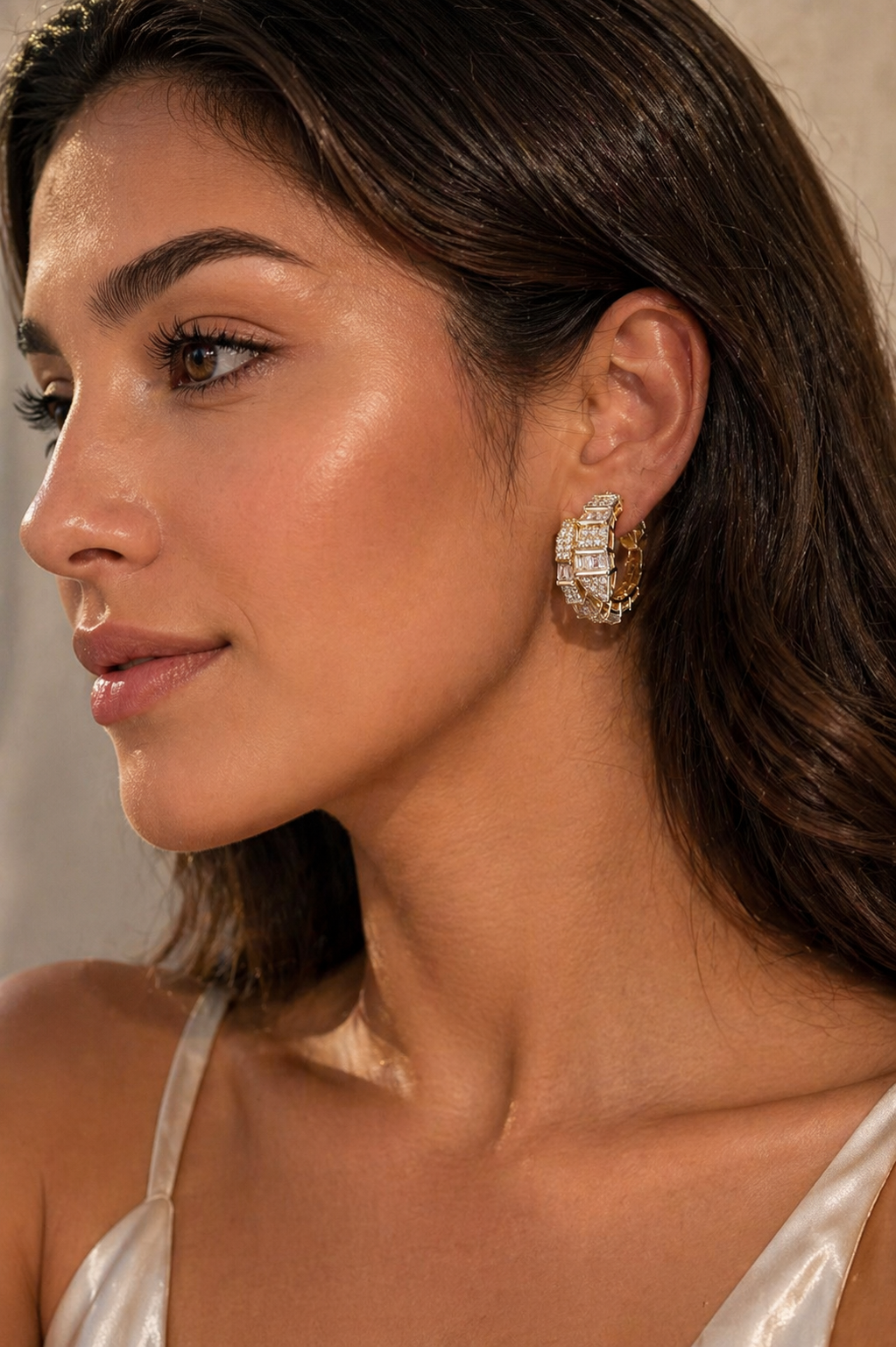 Orecchini a clip Crystal Edge in acciaio inossidabile argento o oro – orecchini a clip eleganti con zirconi donna