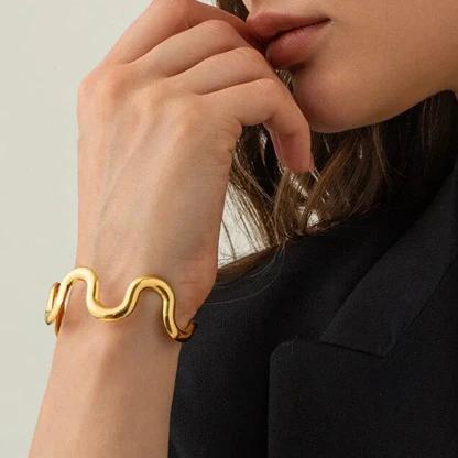 Bracciale a Spirale Sinuous in Acciaio Inossidabile - Design Minimal e Moderno